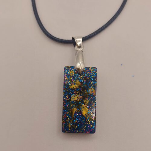 Modelo 012 Cristal Zen. Colgante Rectangular M. Plata.
