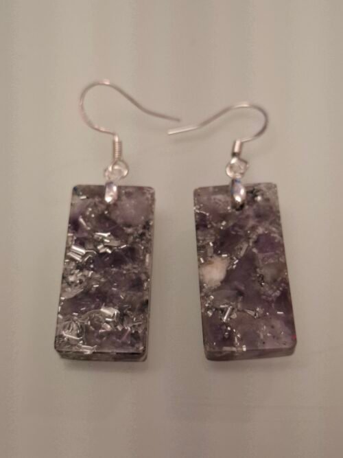 Modelo 26 Luz Orgonite. Pendientes en Formato Rectangular M.