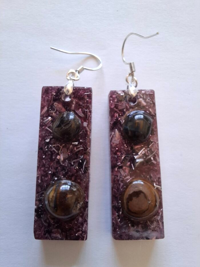 Modelo 029 Luz Orgonite. Pendiente Rectangular L.